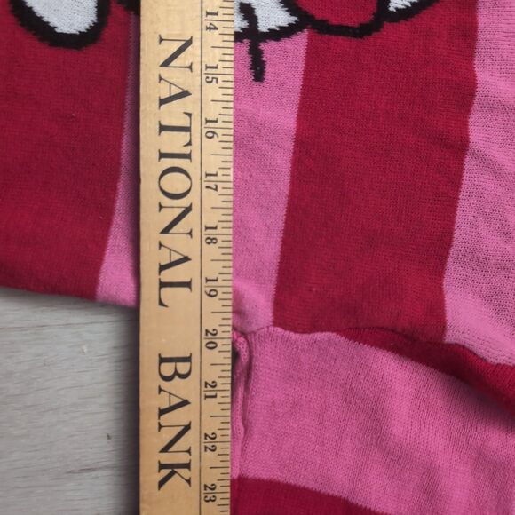 SANRIO HELLO KITTY GRAPHIC SWEATER Women Medium RED PINK Hello Kitty Pullover - Picture 2 of 3